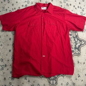 Dickies Bold Red Button-Up Shirt